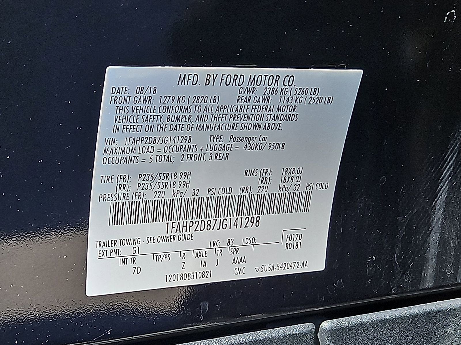 2018 Ford Taurus SE