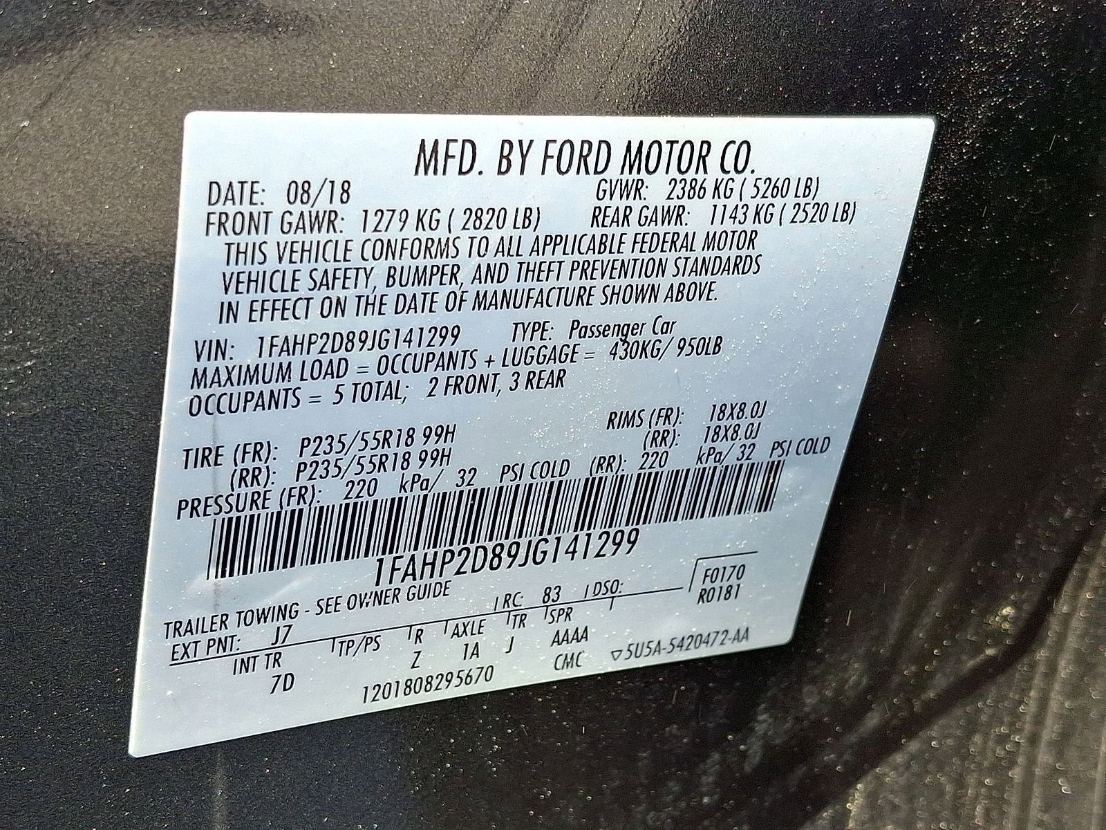 2018 Ford Taurus SE