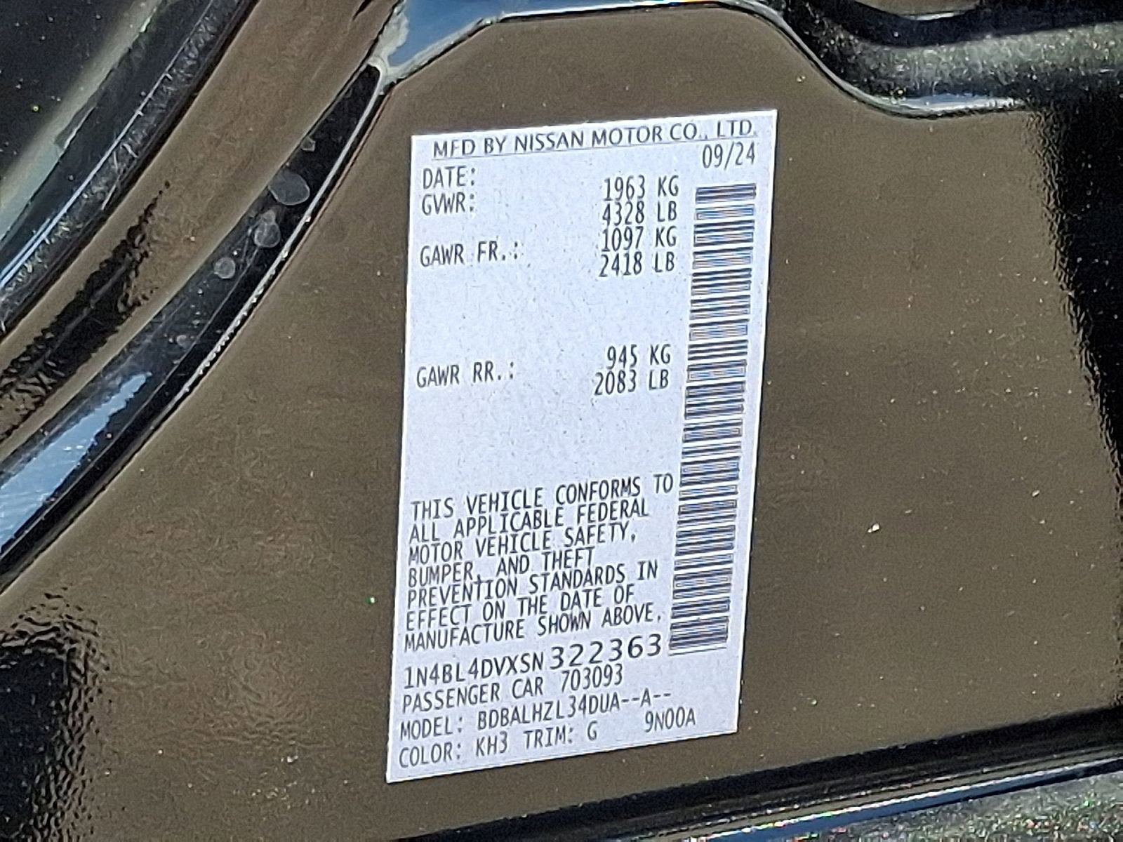 2025 Nissan Altima SV FWD