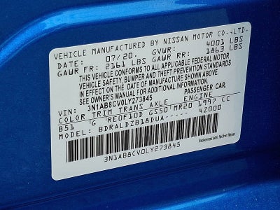 2020 Nissan Sentra SV Xtronic CVT