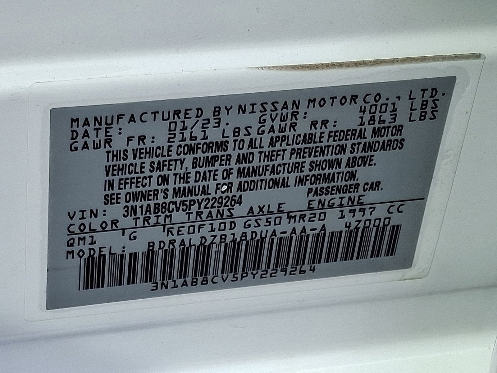 2023 Nissan Sentra SV Xtronic CVT