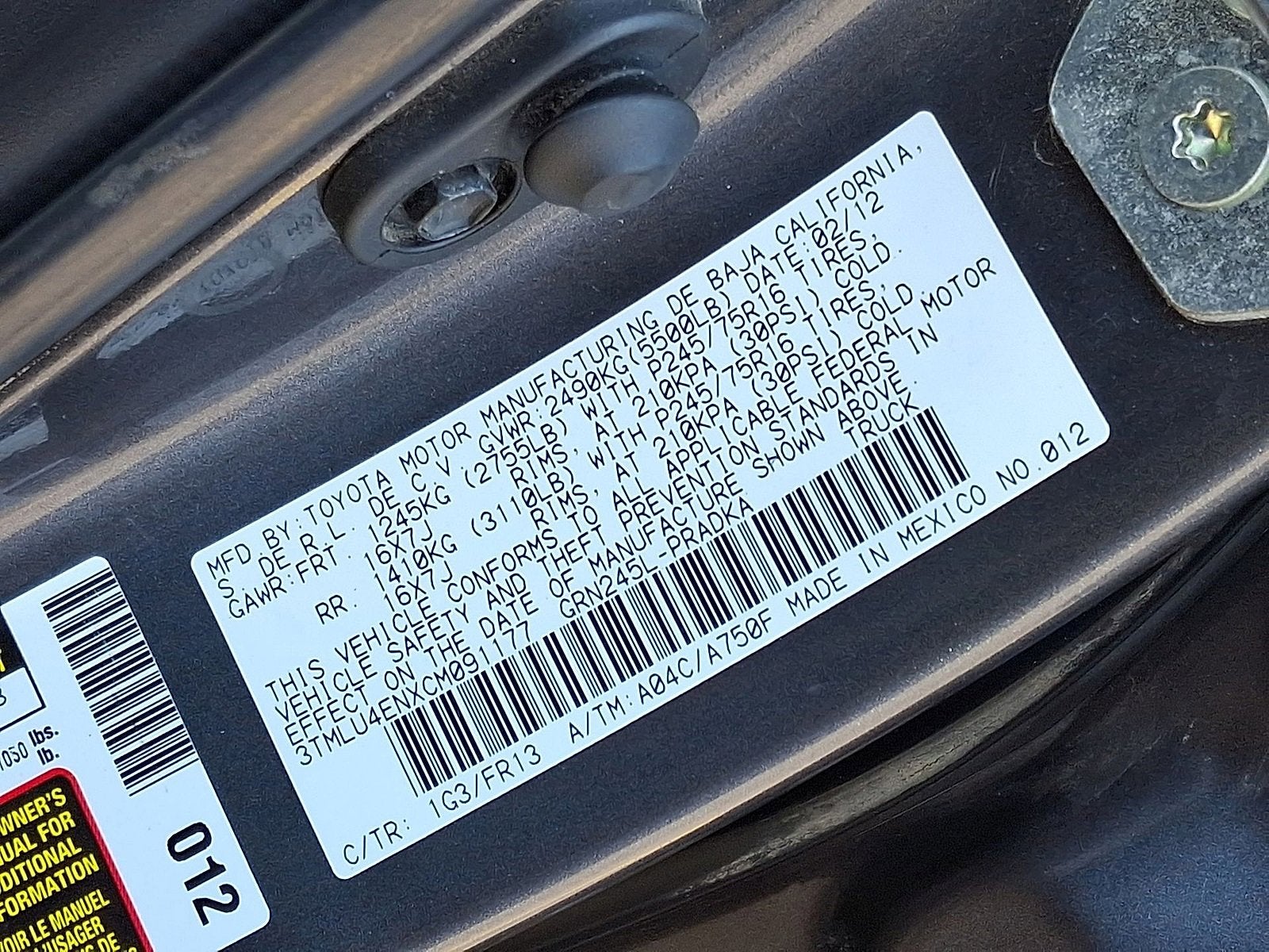 2012 Toyota Tacoma Base V6