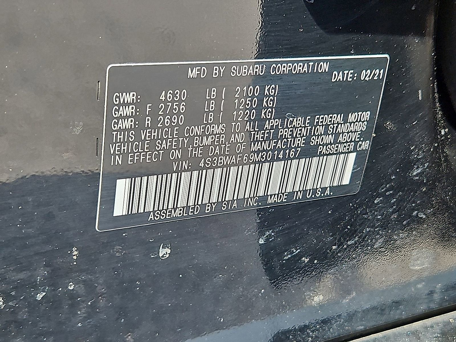 2021 Subaru Legacy Premium