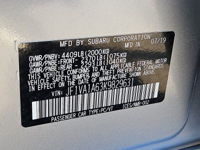 2019 Subaru WRX 2.0T