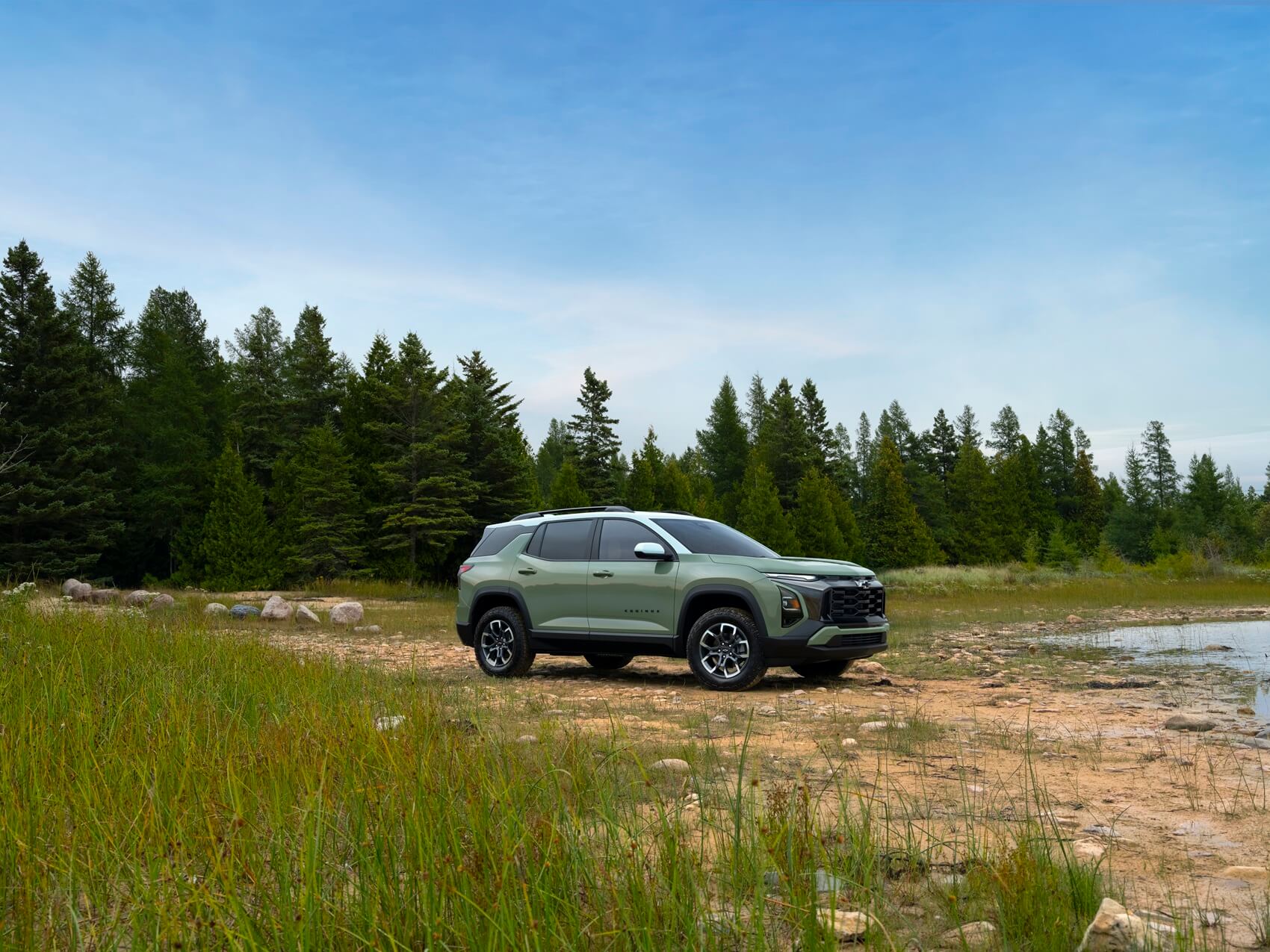 Chevrolet with trees in the background